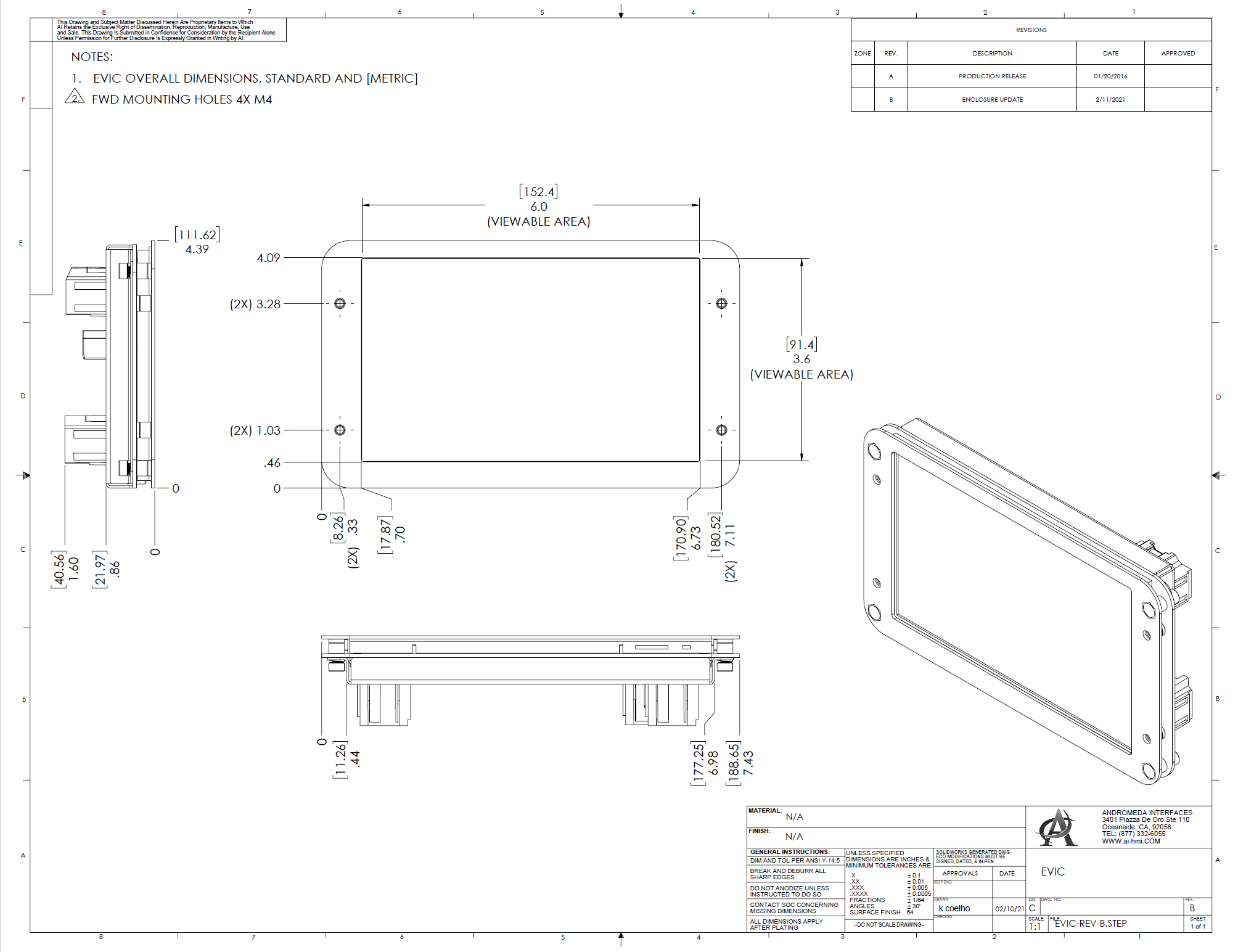 Andromeda EVIC Display - EVolve Electrics